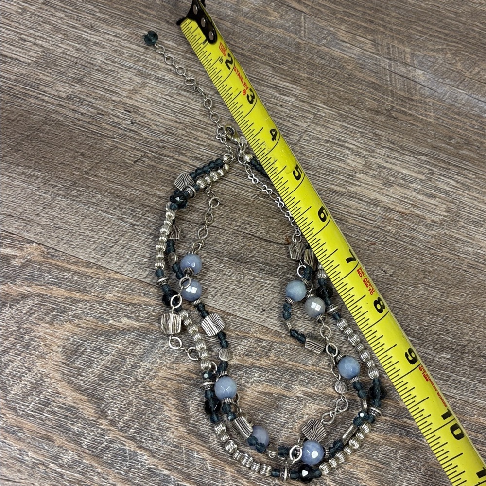 ✨ Premier Designs Multi-Strand Blue Beaded Necklace with Silver-Tone Accents ✨ - Picture 4 of 4